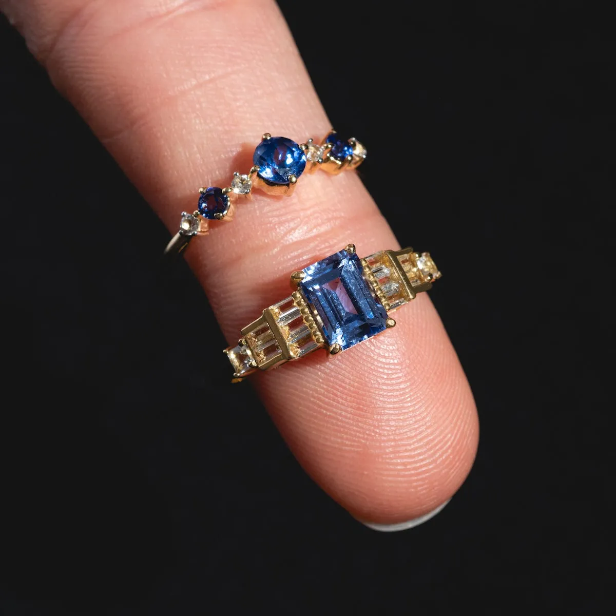 Solid Gold 2024 December Capsule Vintage Inspired Tanzanite Statement Ring