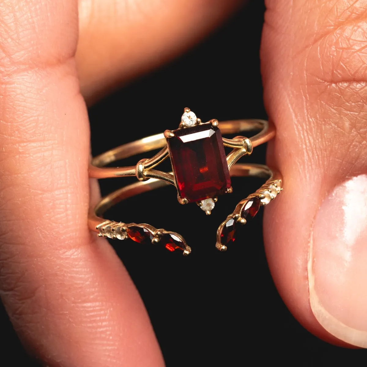 Solid Gold 2025 January Capsule Classic Garnet Statement Ring