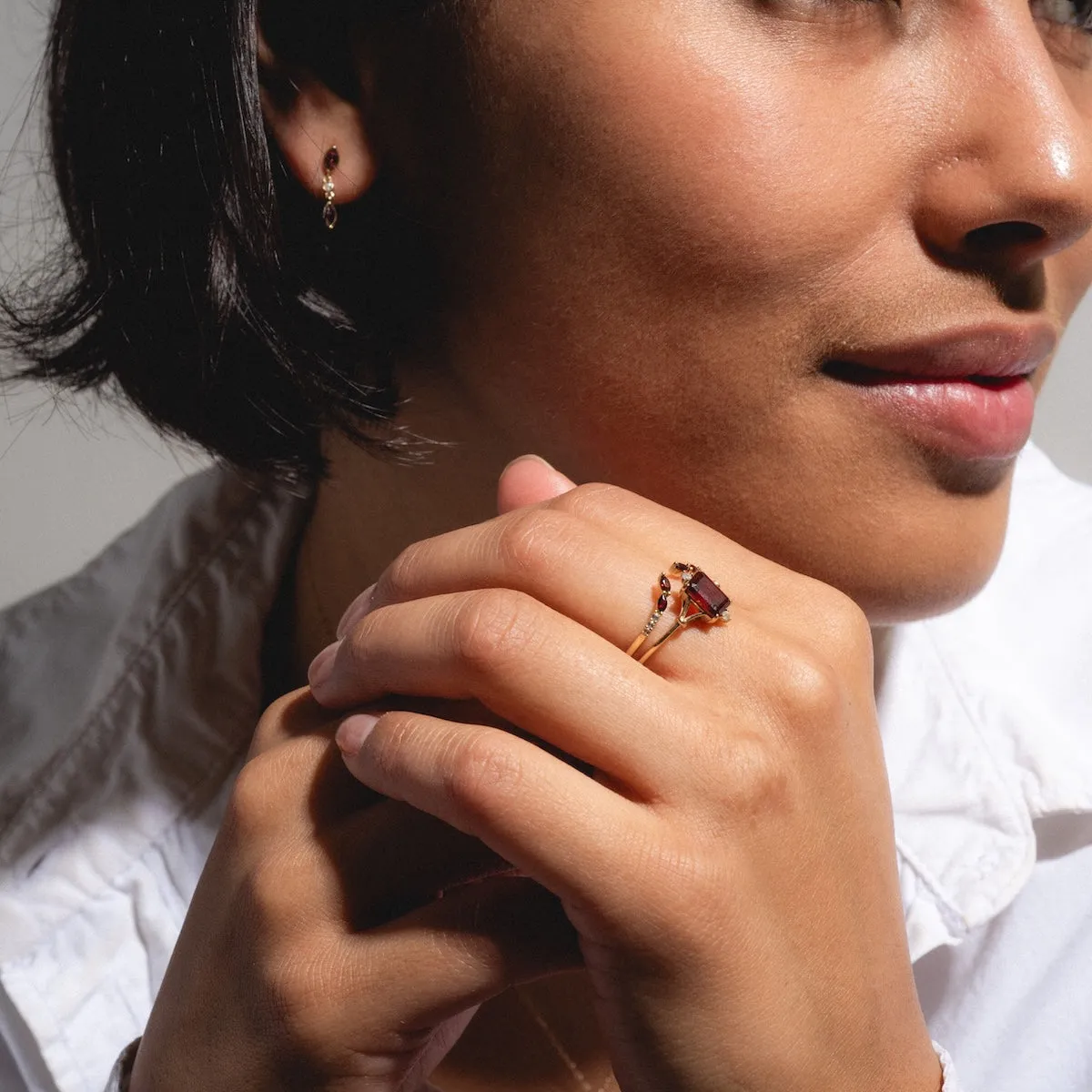 Solid Gold 2025 January Capsule Classic Garnet Statement Ring