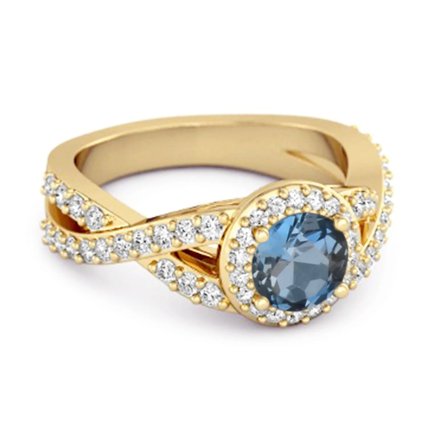 Solitaire Accents London Blue Topaz 925 Sterling Silver Infinity Ring
