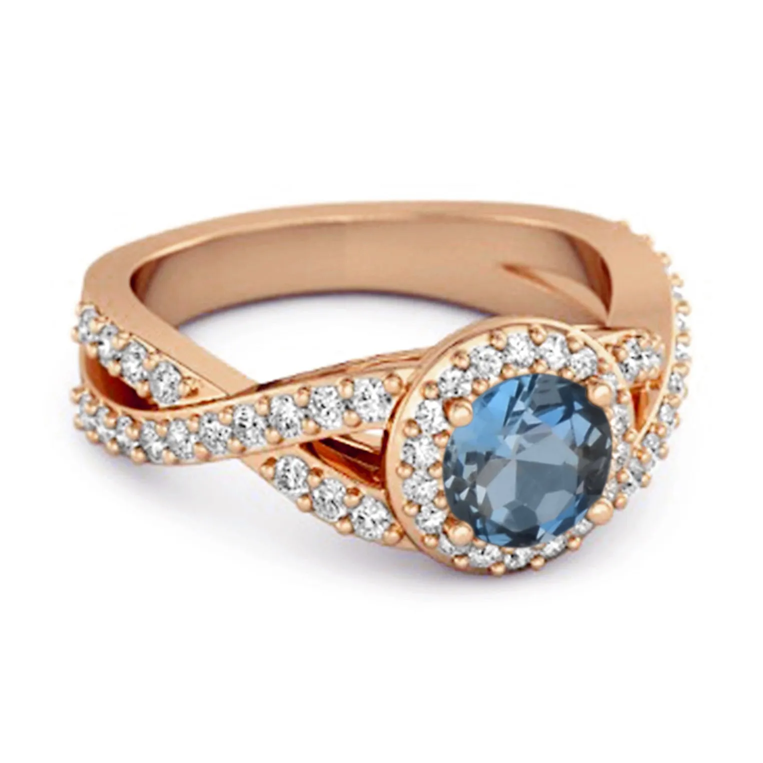 Solitaire Accents London Blue Topaz 925 Sterling Silver Infinity Ring