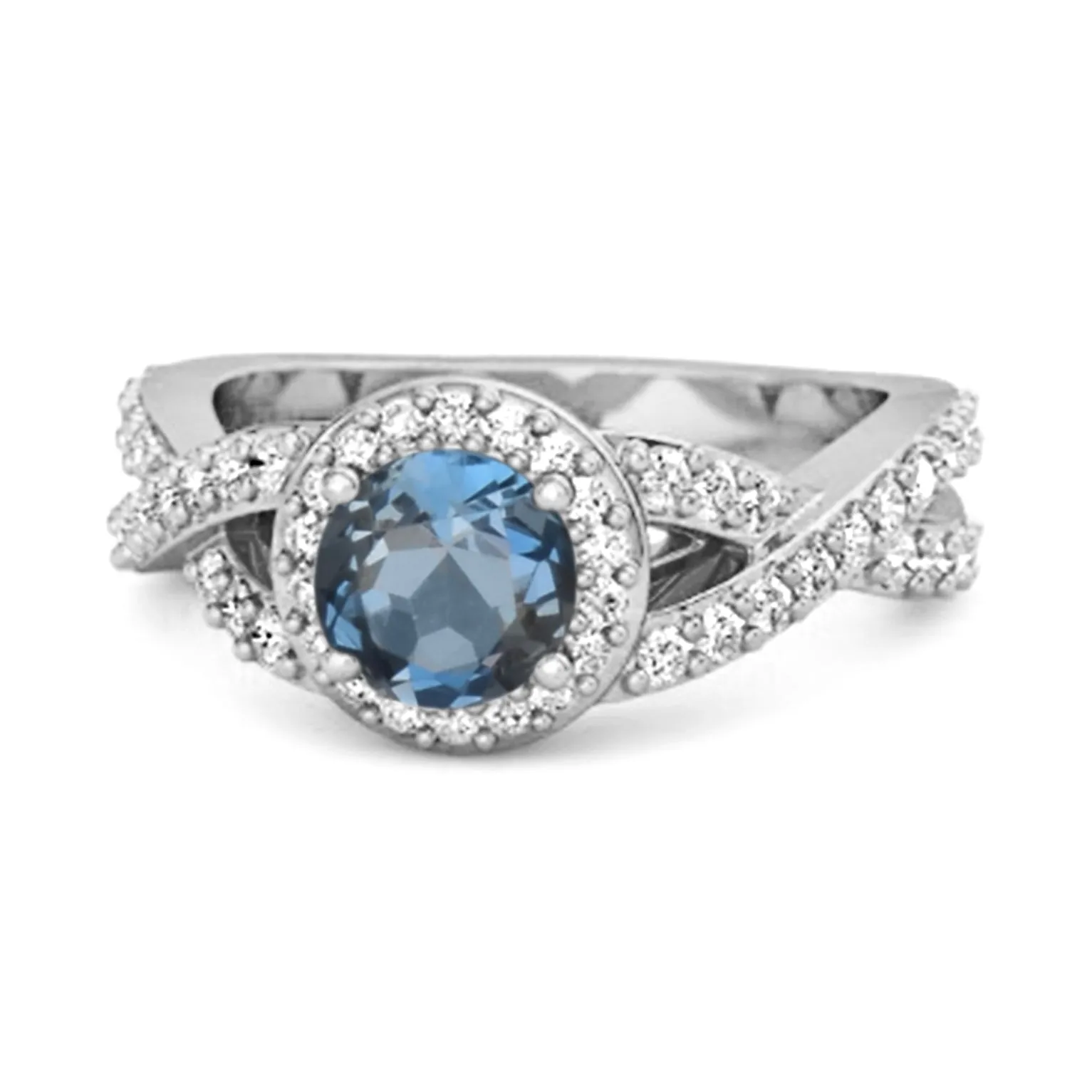 Solitaire Accents London Blue Topaz 925 Sterling Silver Infinity Ring