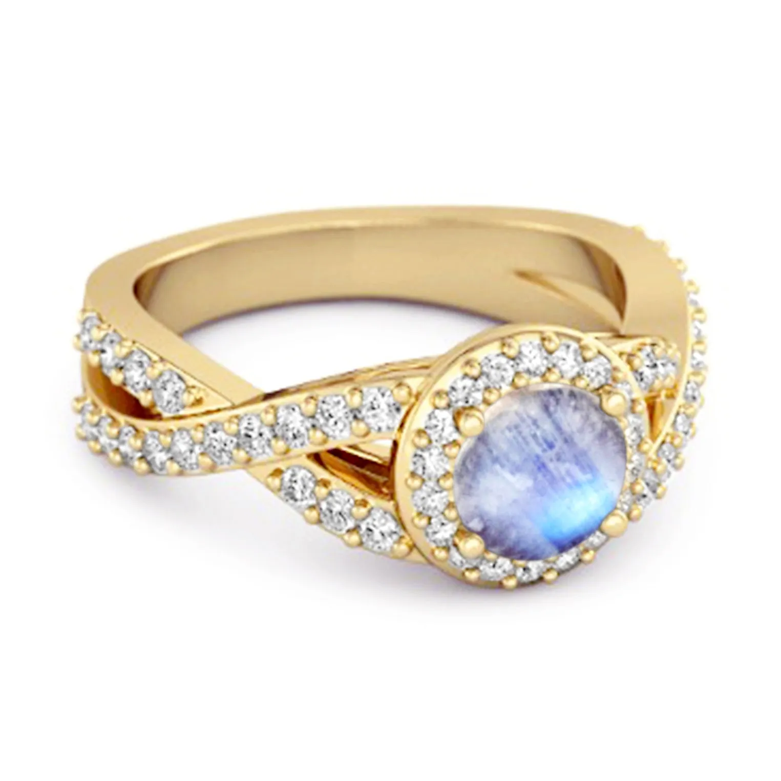 Solitaire Accents Moonstone 925 Sterling Silver Infinity Ring