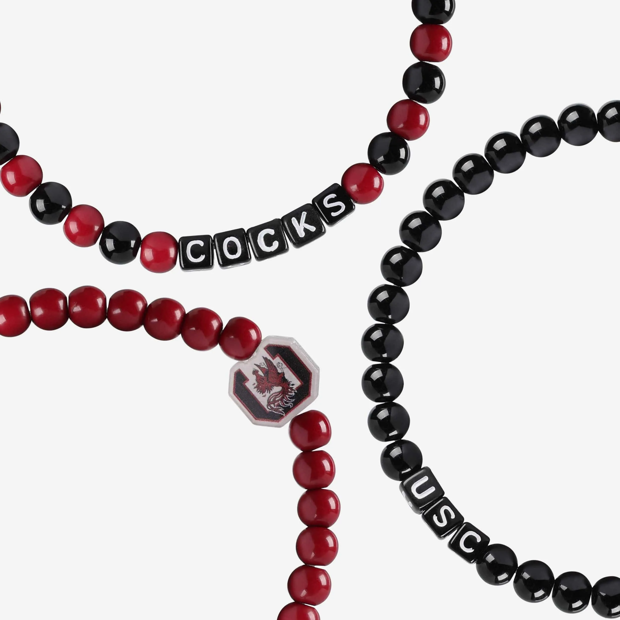 South Carolina Gamecocks 3 Pack Beaded Friendship Bracelet
