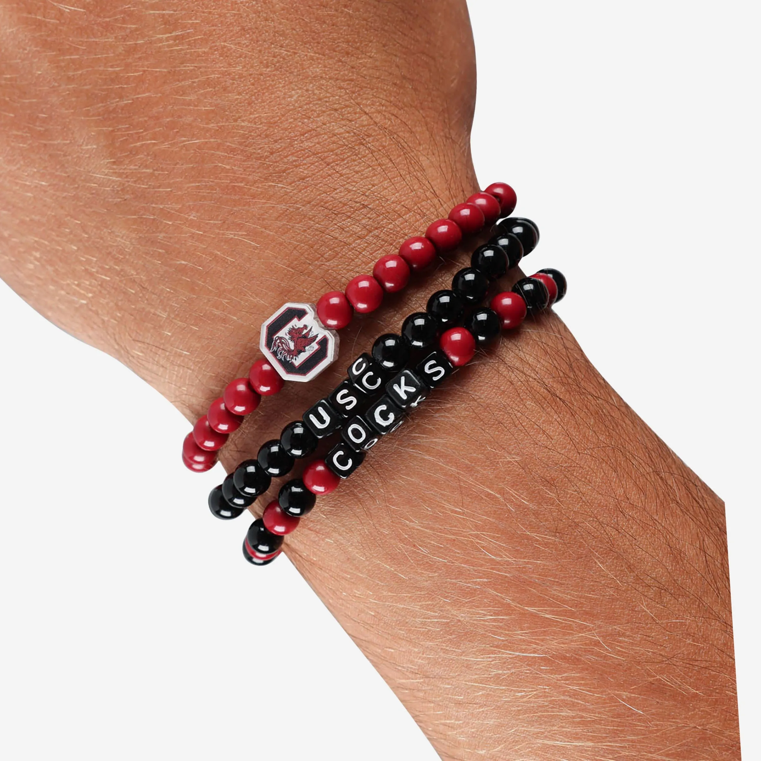 South Carolina Gamecocks 3 Pack Beaded Friendship Bracelet