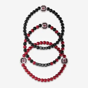South Carolina Gamecocks 3 Pack Beaded Friendship Bracelet