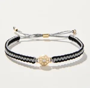 Spartina 449 Friendship Bracelet Metallic Black Silver/Star