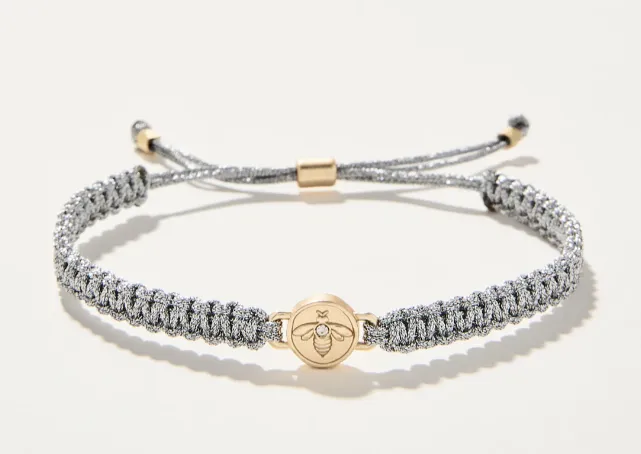 Spartina 449 Friendship Bracelet Metallic Silver/Bee