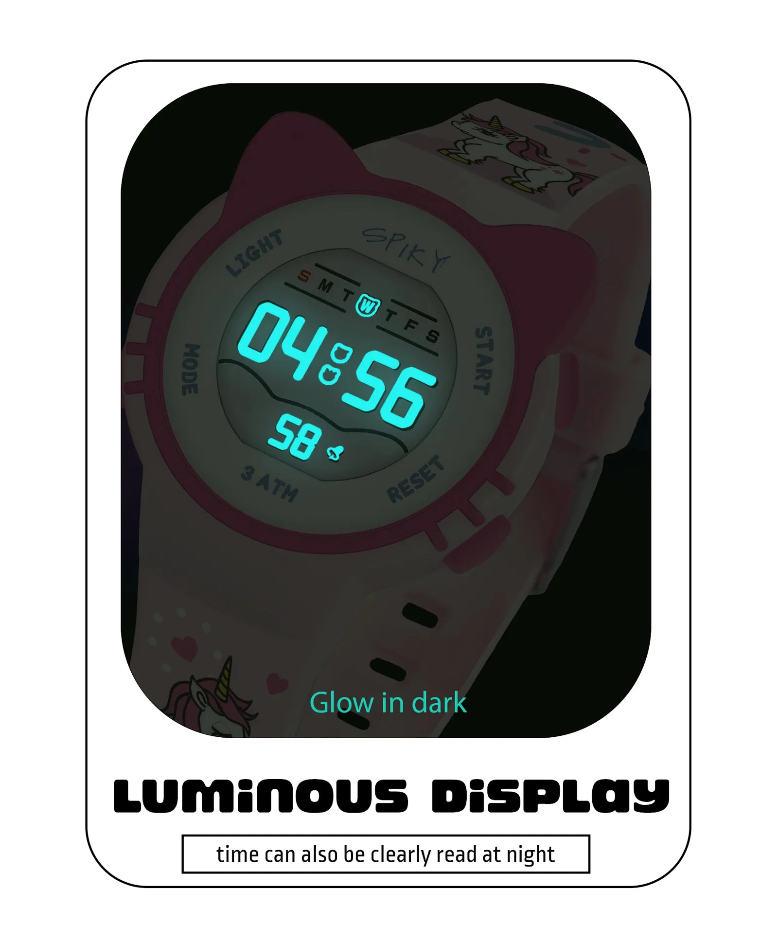 Spiky Eva17 Round Cat Shaped Digital Watch