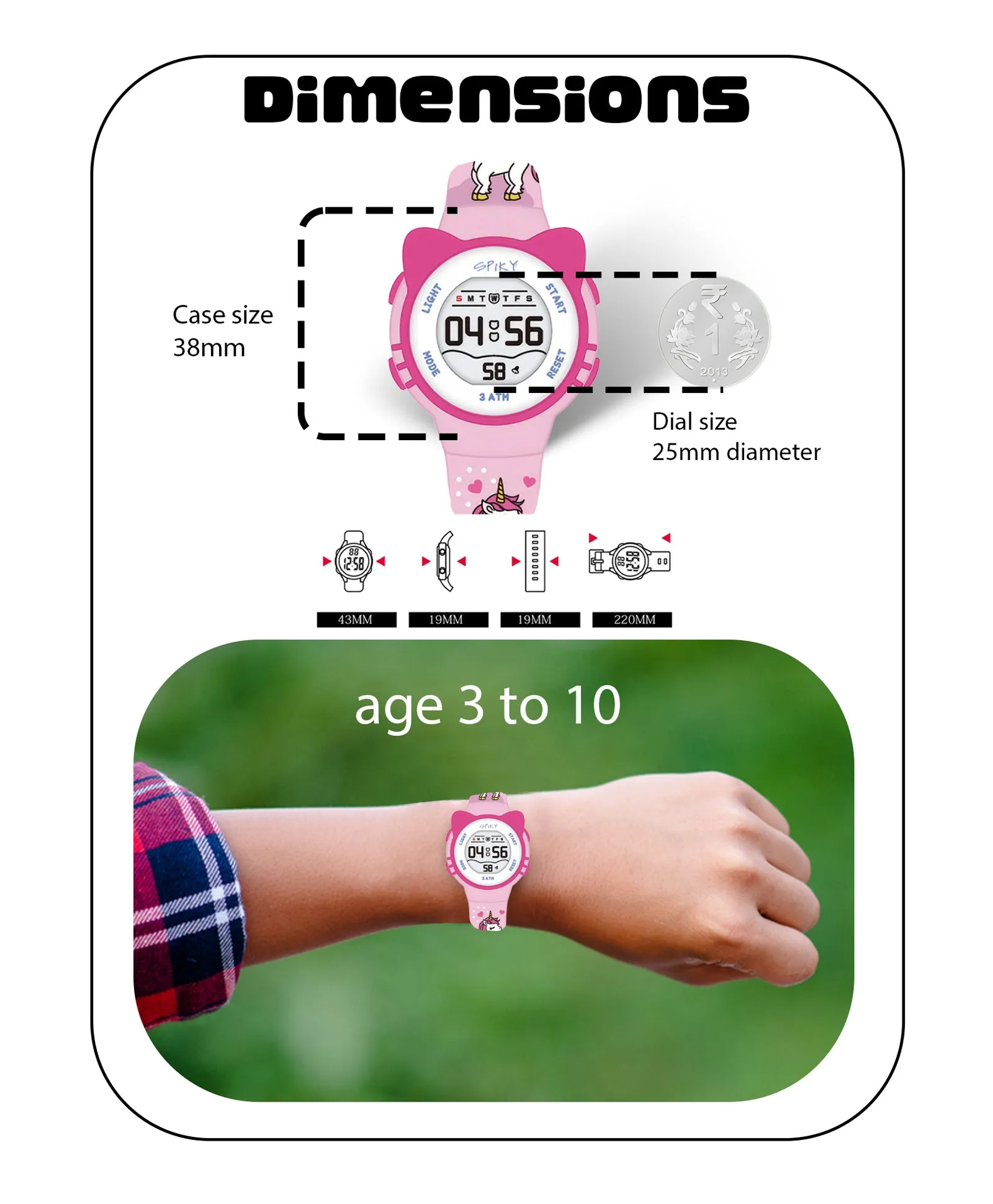 Spiky Eva17 Round Cat Shaped Digital Watch