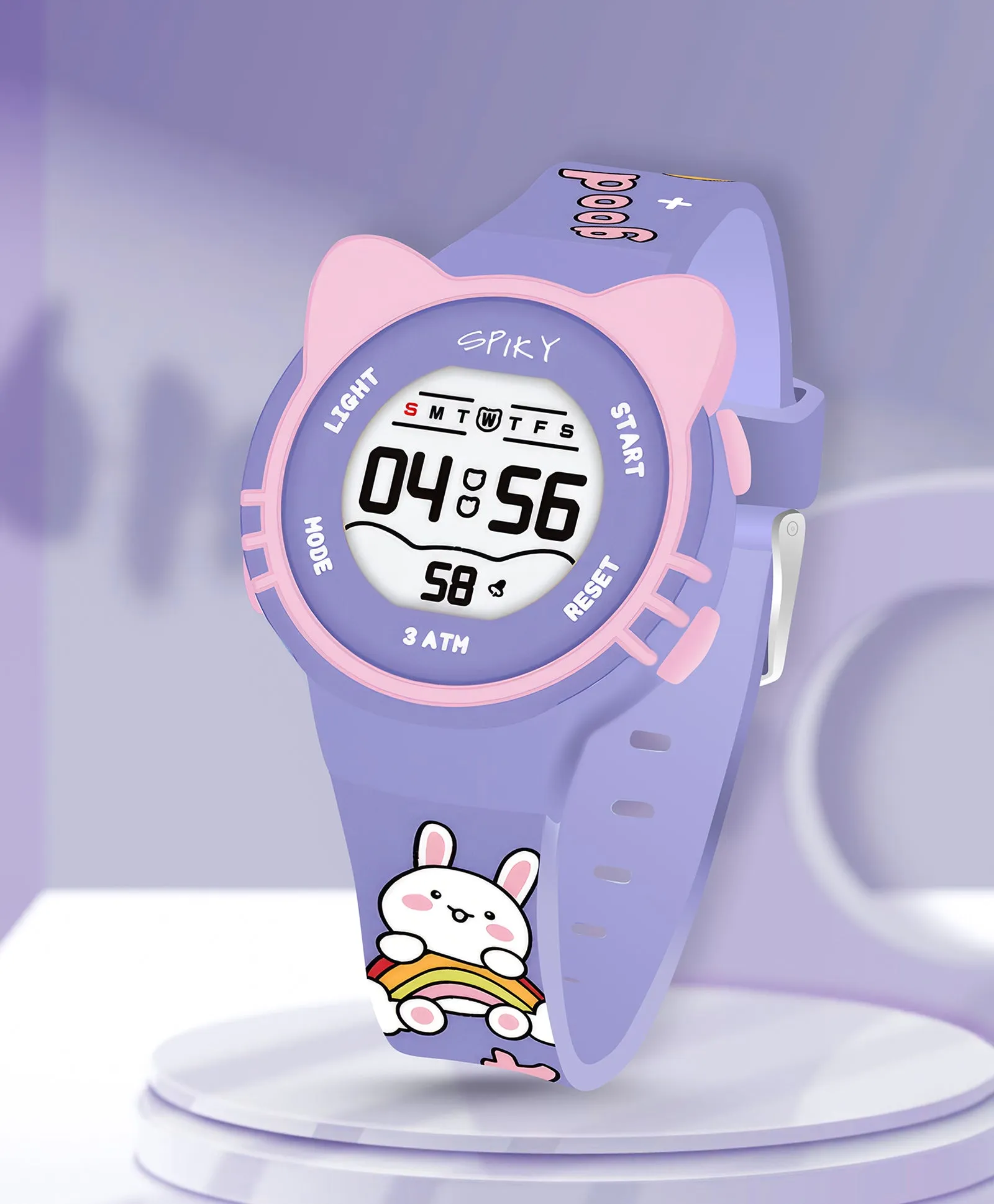 Spiky Eva17 Round Cat Shaped Digital Watch