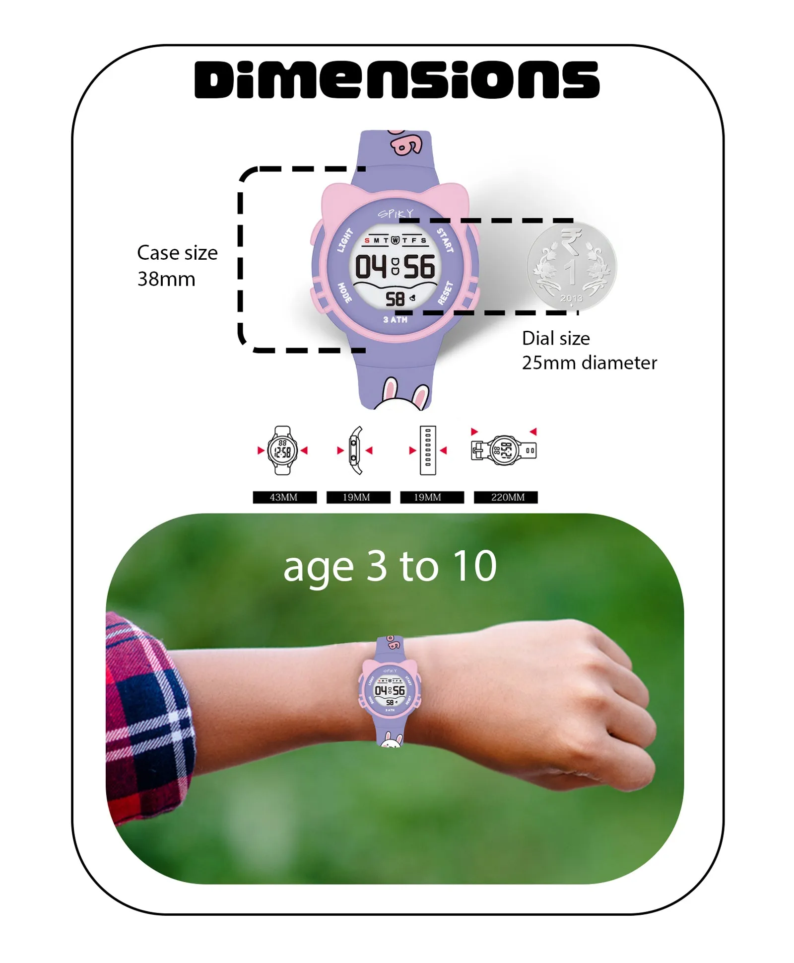 Spiky Eva17 Round Cat Shaped Digital Watch