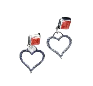 Spiny Oyster Heart Dangle Earrings
