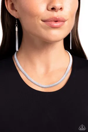 Spray Paint Sass - White - Ombre Painted Snake Chain Paparazzi Short Necklace