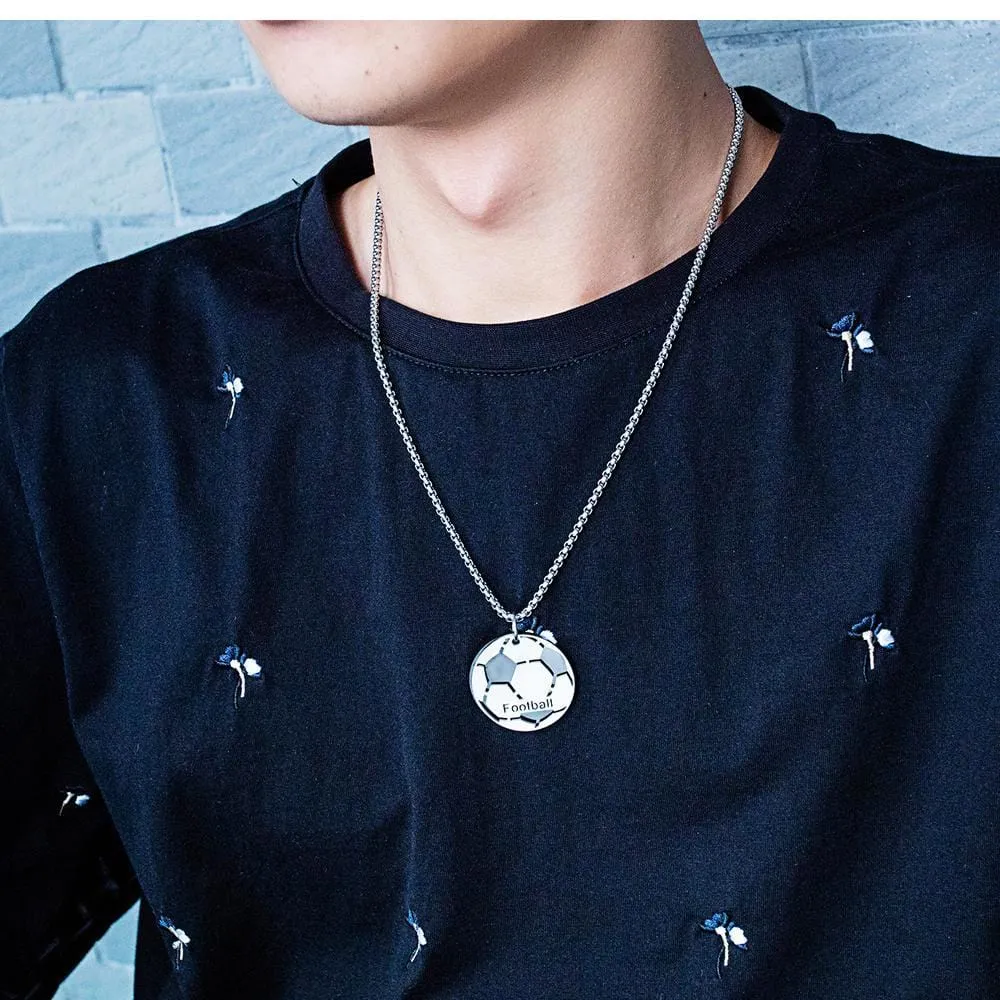 Stainless Steel Football Necklaces