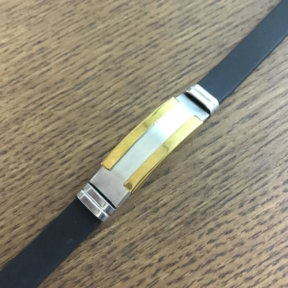 Stainless Steel Genuine Leather Punk Bracelets for Women, Trendy Black Wristbands, Anniversary Gift
