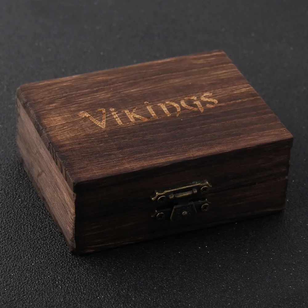Stainless Steel Nordic Viking Norse Dragon Bracelet Men Wristband Cuff Bracelets with Viking Wooden Box