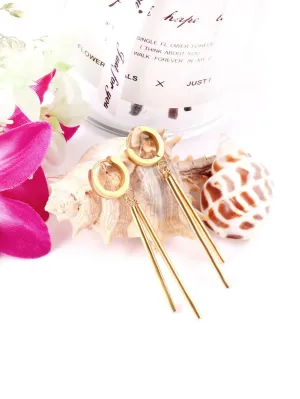 Stainless Steel Tassel Drop Earrings - FD ⚡