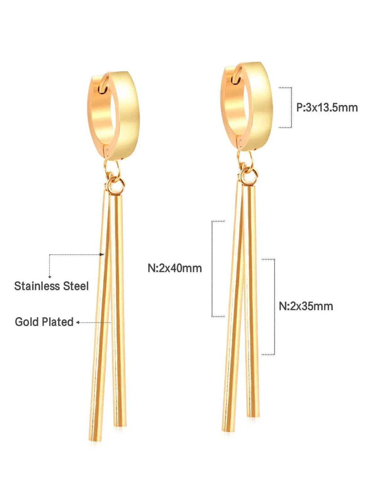 Stainless Steel Tassel Drop Earrings - FD ⚡