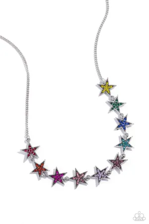 Star Quality Sensation - Multi - Colorful Rhinestone Paparazzi Short Necklace