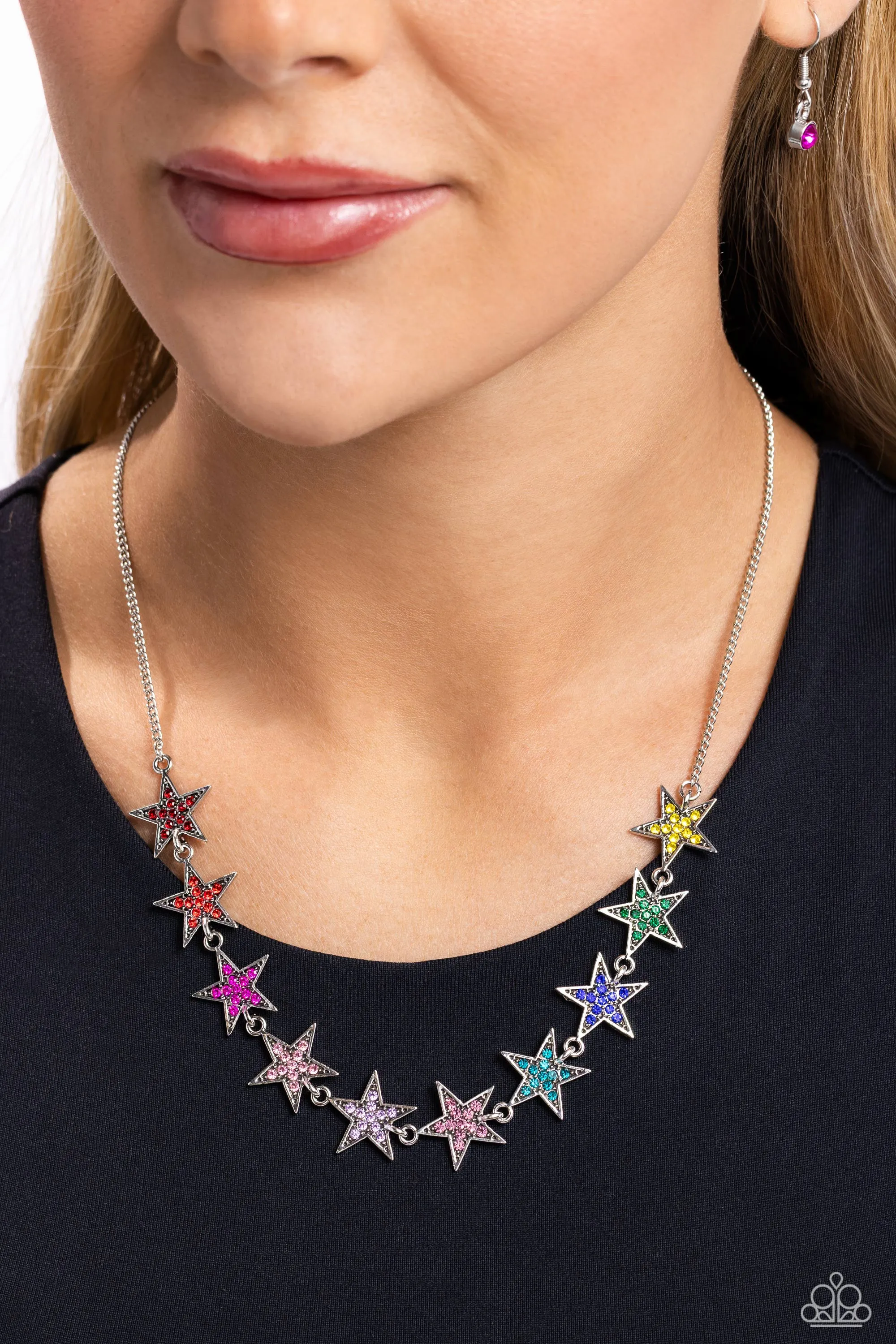 Star Quality Sensation - Multi - Colorful Rhinestone Paparazzi Short Necklace