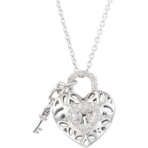 Sterling Silver 1/6 CTW Diamond Heart 18" Necklace