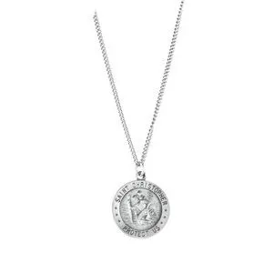 Sterling Silver 22 mm St. Christopher Medal 24 Necklace