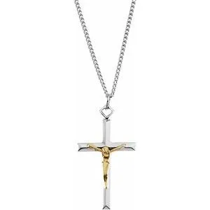Sterling Silver 29x18 mm Crucifix Necklace