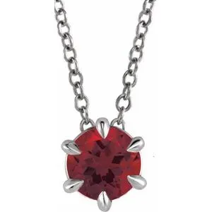 Sterling Silver 3/4 CT Natural Diamond Solitaire 16-18" Necklace