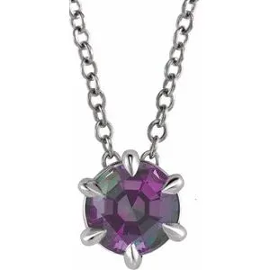 Sterling Silver 3/4 CT Natural Diamond Solitaire 16-18" Necklace