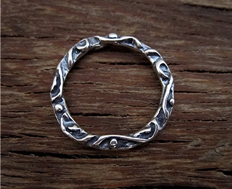 Sterling Silver Artisan Designer Jewelry Link and Connector (one link)