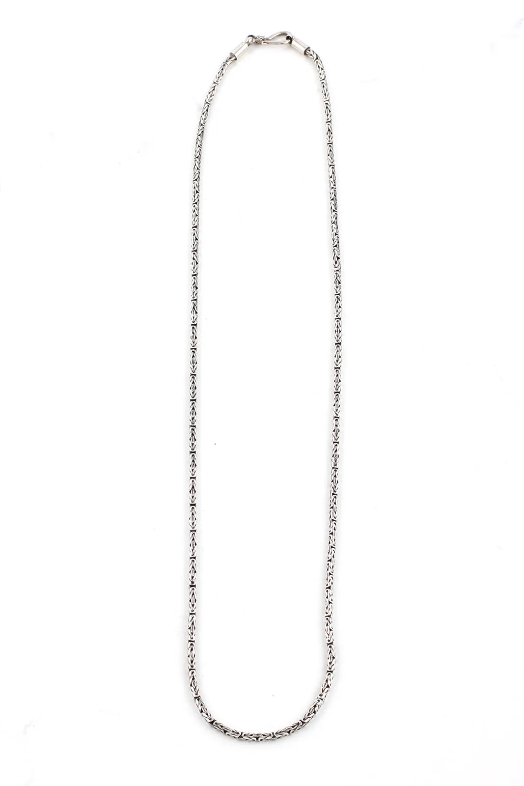 Sterling Silver Byzantine Bali Chain
