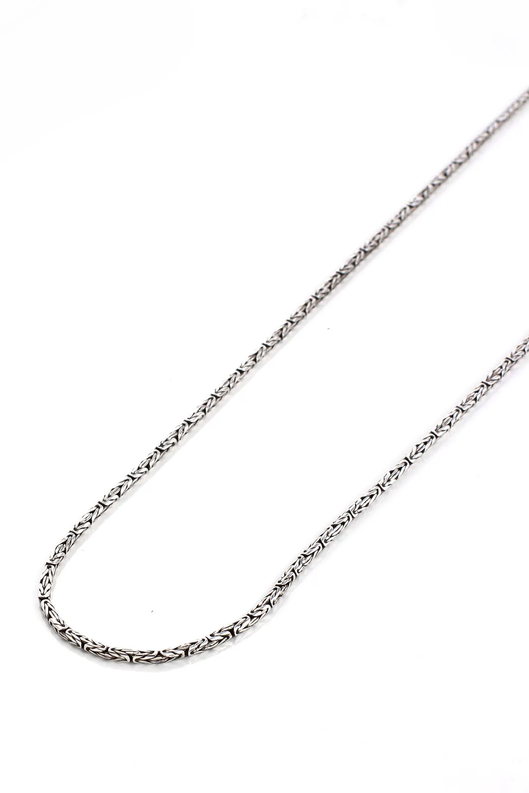 Sterling Silver Byzantine Bali Chain