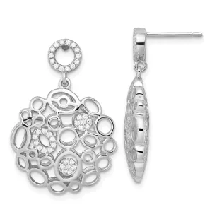 Sterling Silver Cubic Zirconia Dangle Earrings