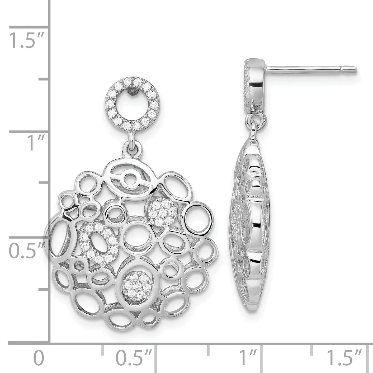 Sterling Silver Cubic Zirconia Dangle Earrings