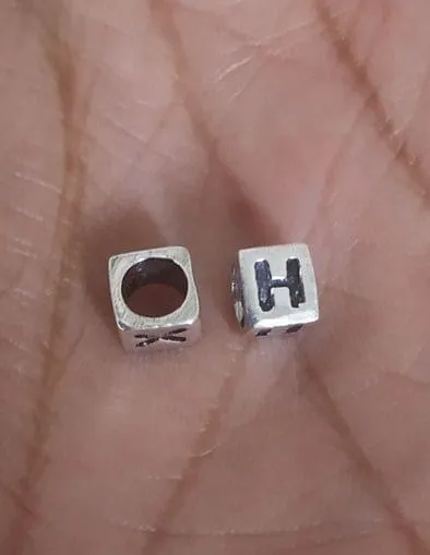 Sterling Silver H Bead