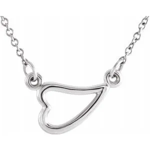 Sterling Silver Heart 16-18" Necklace