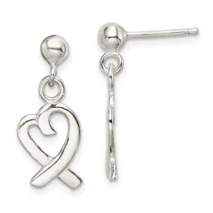 Sterling Silver Heart Dangle Earrings
