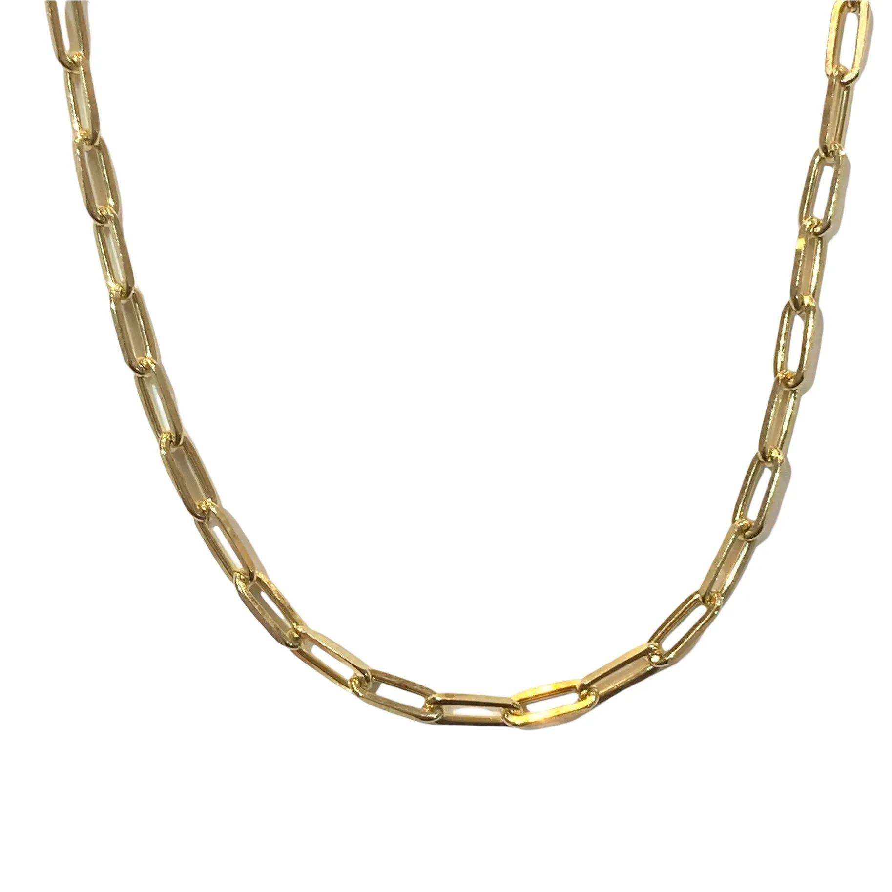 Sterling Silver Paperclip Link Chain 12.5” Choker Necklace