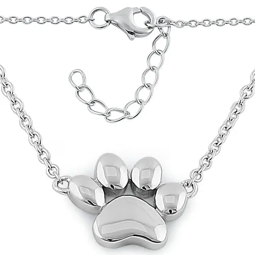 Sterling Silver Paw Necklace