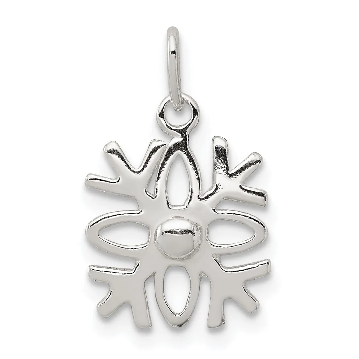 Sterling Silver Polished Snowflake Pendant