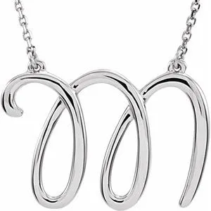 Sterling Silver Script Initial A 16" Necklace
