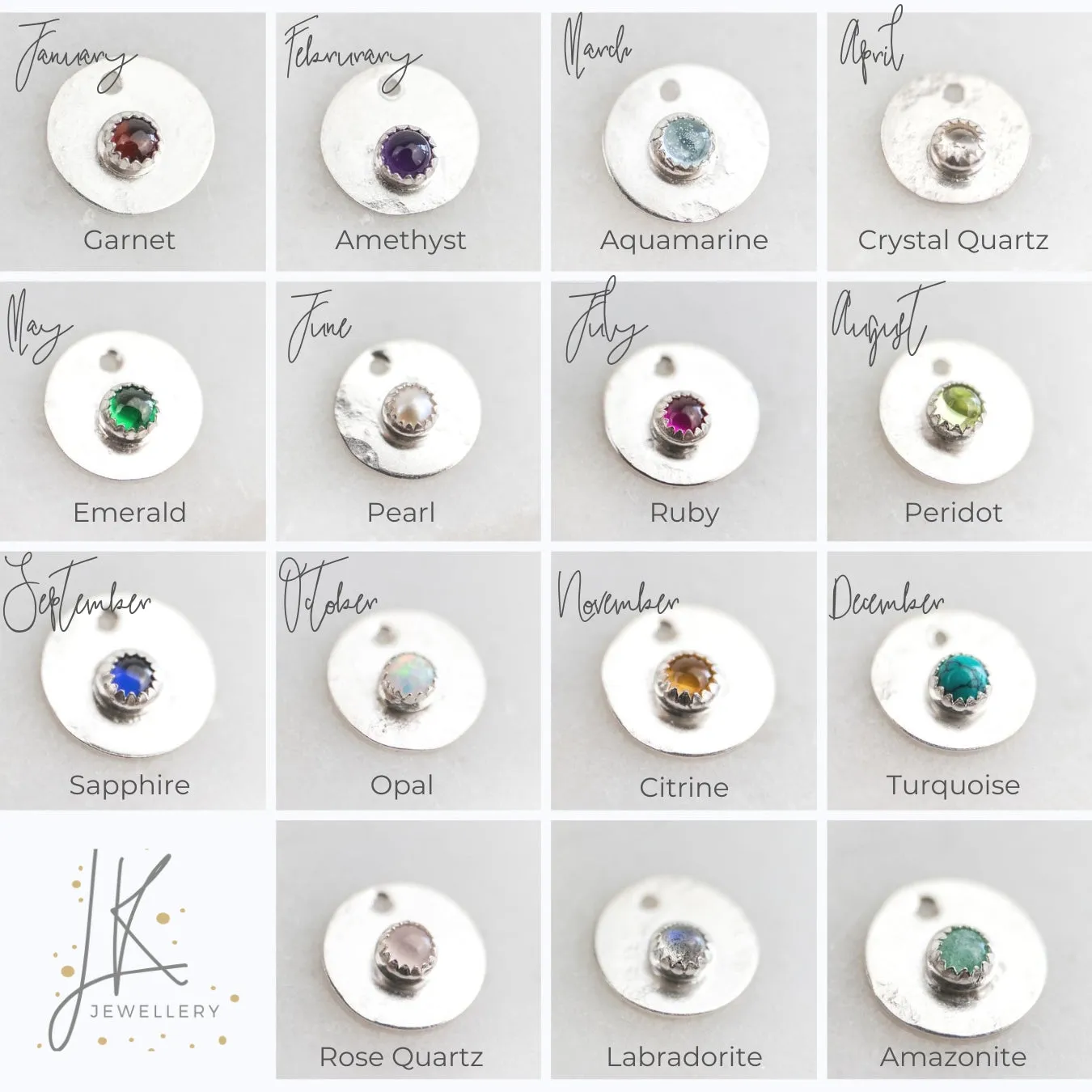 Sterling Silver Semi Precious Birthstone Spinner Ring