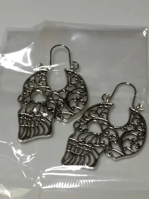 Sterling Silver Skull Earrings (019)