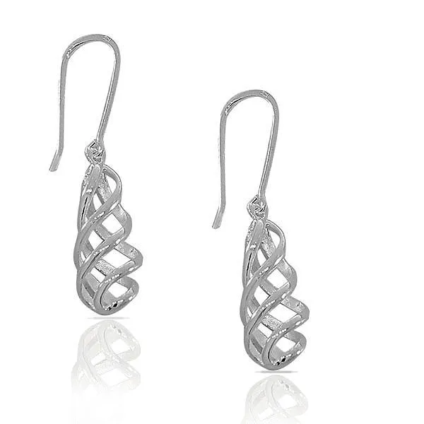 Sterling Swirl Drop Earrings