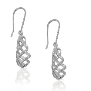 Sterling Swirl Drop Earrings
