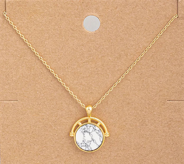 Stone Globe Pendant Necklace