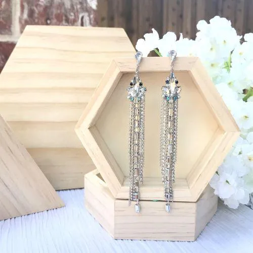 Stunning silver tassel earrings
