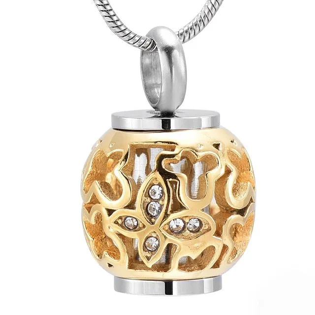 Stylized Globe Pendant Cremation Necklace