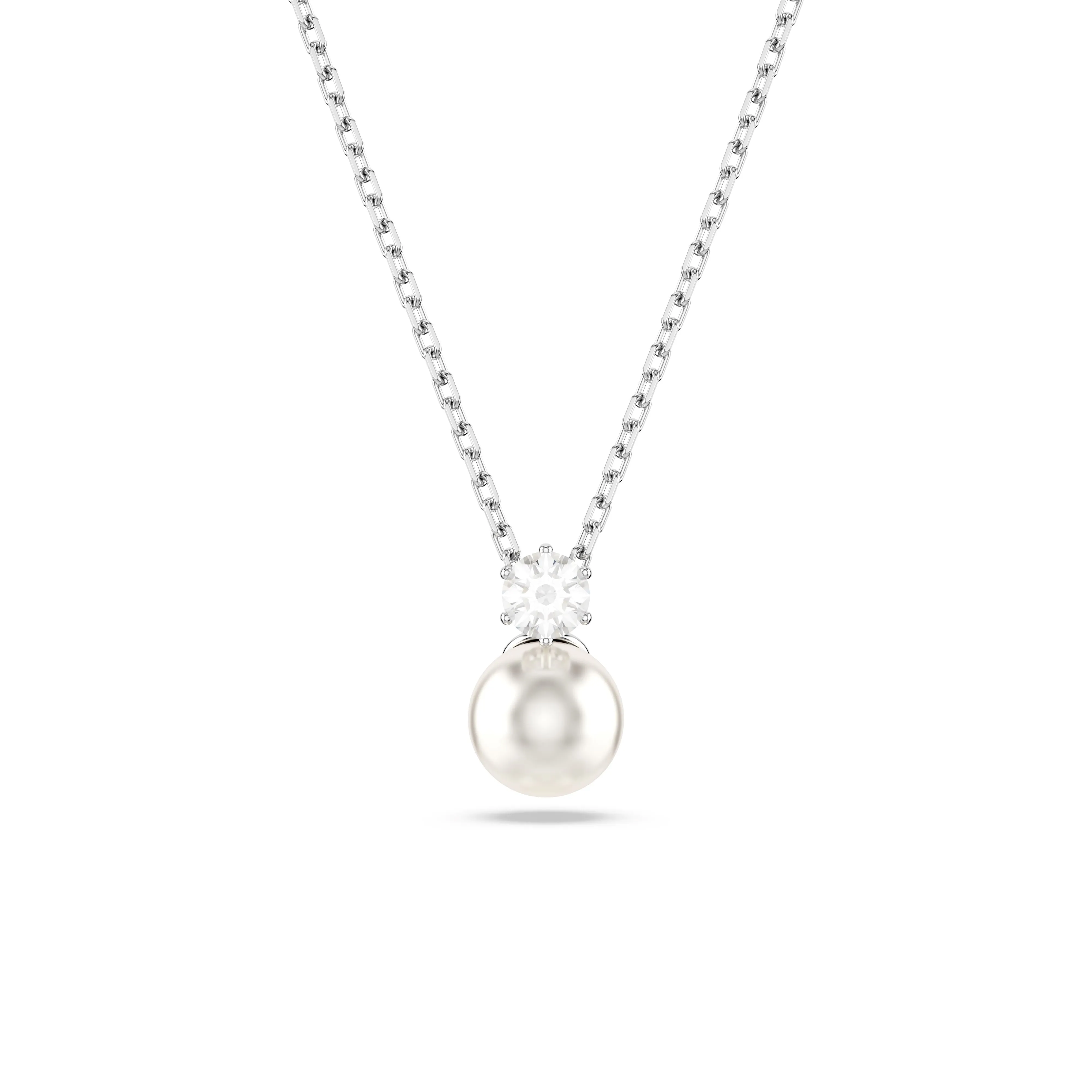 Swarovski Rhodium Matrix Pearl Necklace